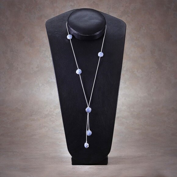 Brand New Australian di CROCO Crocodile Skin Pebbles Silver Necklace Pouch & Box - Picture 2 of 4